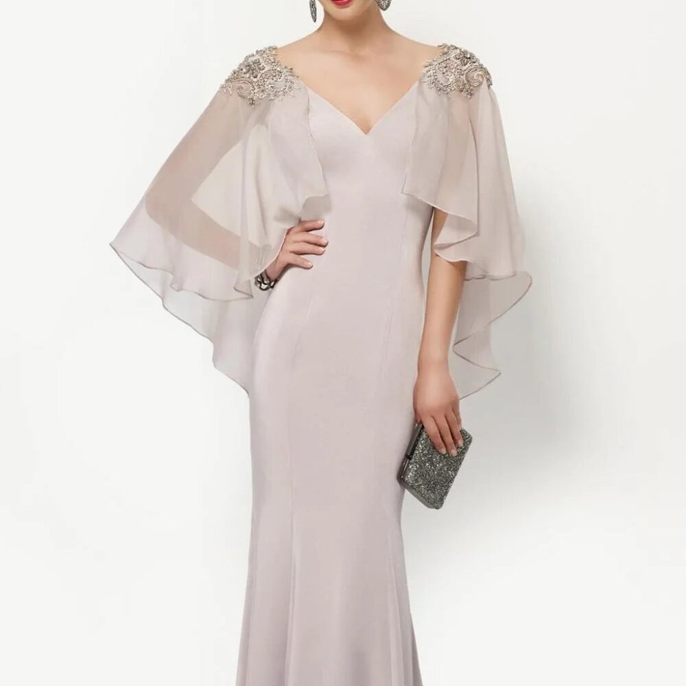 SAMPLE Mother of the Bride/Groom Elegant Formal Batwing Flutter Sleeve Dress